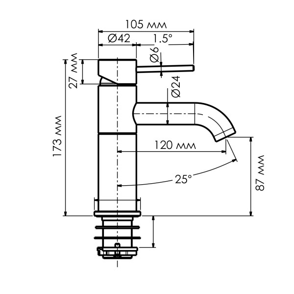 Смеситель для раковины WasserKRAFT Нирс (Niers) золото матовое (3005BG)