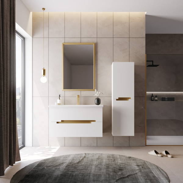 Тумба подвесная Orka Lodi 800x500x570 с раковиной белый, золото (5005884) Тумба подвесная Orka Lodi 800x500x570 с раковиной белый, золото (5005884)