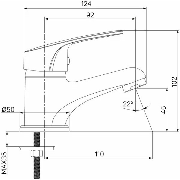 Смеситель для раковины Milardo Simp хром (SIMSB00M01)