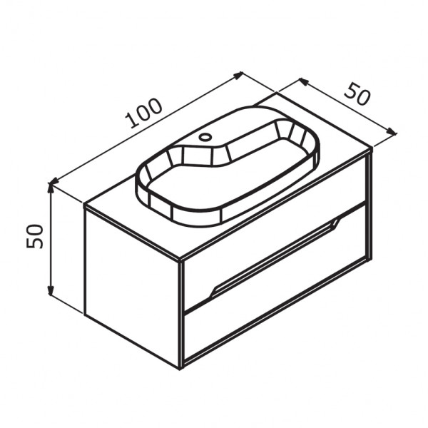 Тумба подвесная Orka Galia 1000x500x500 Lidya (3004162)
