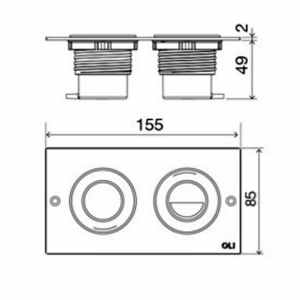 Клавиша смывная Oli Mini Trend хром глянцевый (605294)