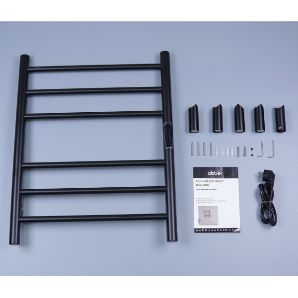 Полотенцесушитель электрический Abber Standard 500x630 черный матовый (AH4606MB) Полотенцесушитель электрический Abber Standard 500x630 черный матовый (AH4606MB)