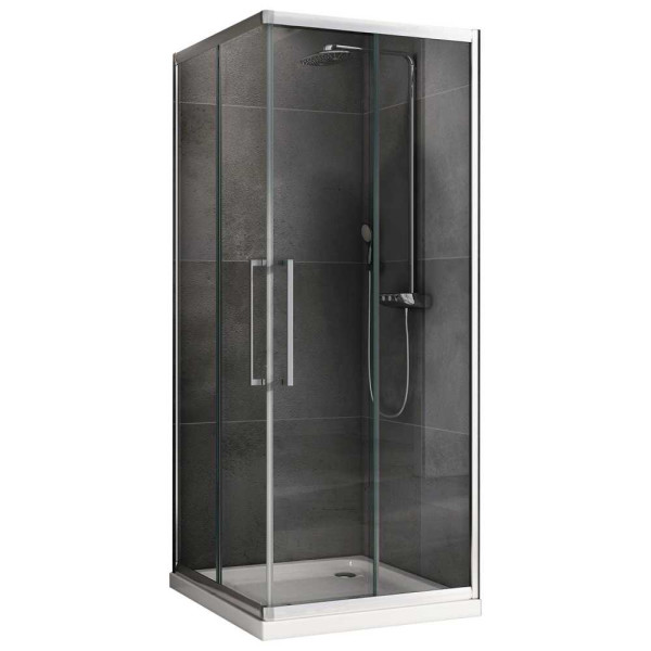 Душевой уголок Abber Schwarzer Diamant 100x100 стекло прозрачное, профиль профиль хром (AG02100H)