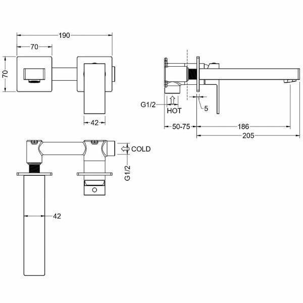 Смеситель для раковины Aquatek Либра черный матовый (AQ1613MB)