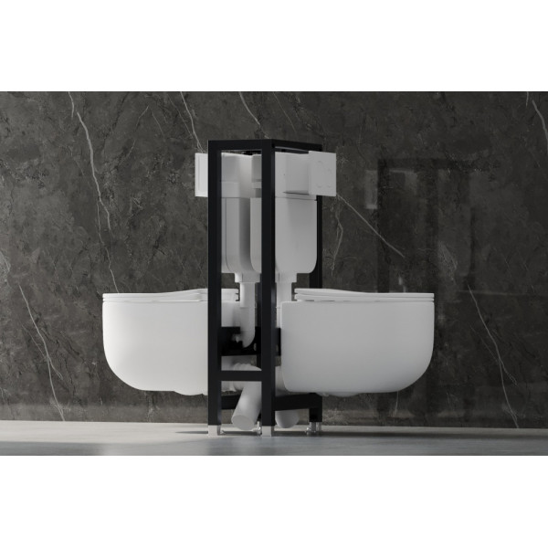 Инсталляция двойная самонесущая Abber для двух подвесных унитазов (AC0106)