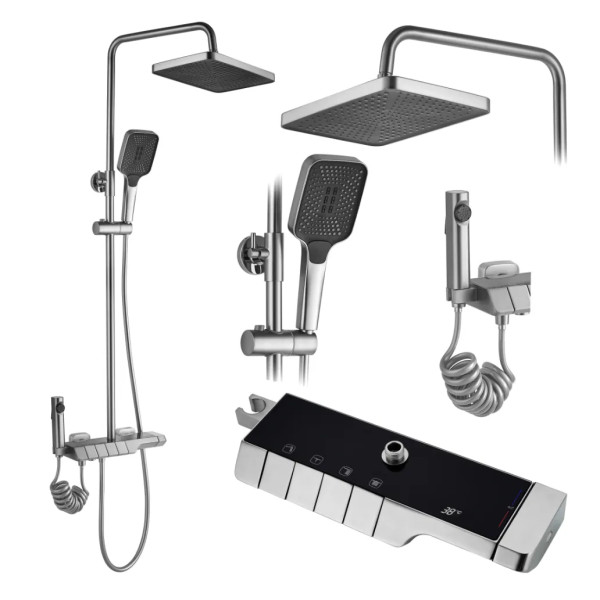 Душевая система термостатическая на четыре режима Rea Rob Nicel (REA-P6624)