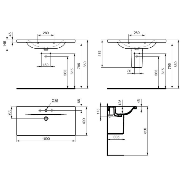 Раковина подвесная Ideal Standard Connect new 170x490x1000 (E812601)