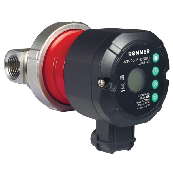 Насос циркуляционный для ГВС Profi (с таймером и дисплеем) Rommer (RCP-0005-152080) Насос циркуляционный для ГВС Profi (с таймером и дисплеем) Rommer (RCP-0005-152080)