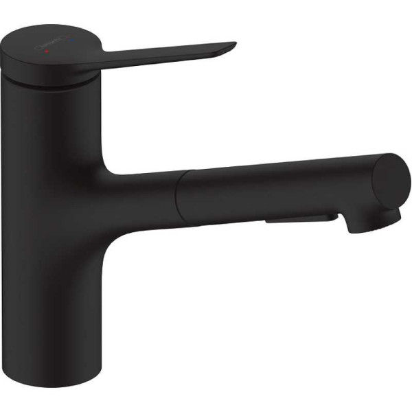 Смеситель для кухни Hansgrohe Zesis M черный, с видвижным изливом (74800670)