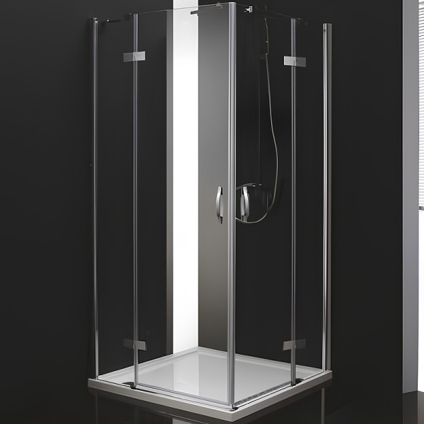 Душевой уголок Cezares Bergamo 90x90x195 стекло прозрачное, профиль хром (BERGAMO-W-A-2-90-C-Cr)