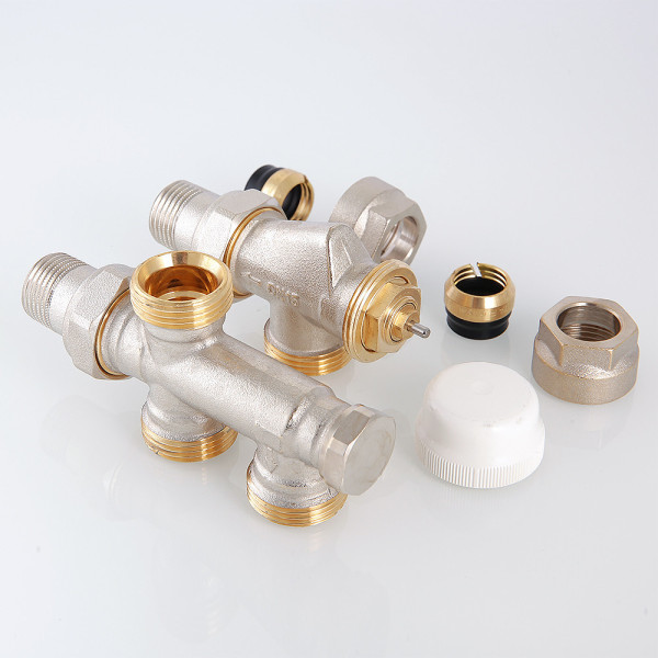 Комплект бокового подключения радиаторов 1/2"*3/4"(18) евроконус, 100% Valtec VT.225K.N (для двухтрубных систем)  (VT.225K.N.E04100)