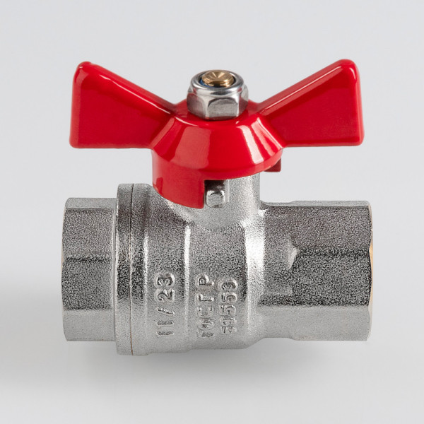 Кран 3/4" ВВ шаровый Valtec ГОСТ (красная бабочка) VT.417.N.05