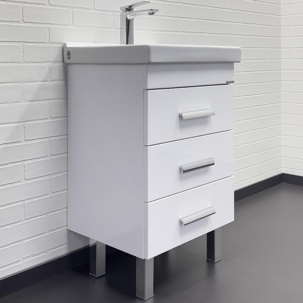 Тумба подвесная с раковиной Comforty Никосия 500x400x850 белый глянцевый (00-00018023)