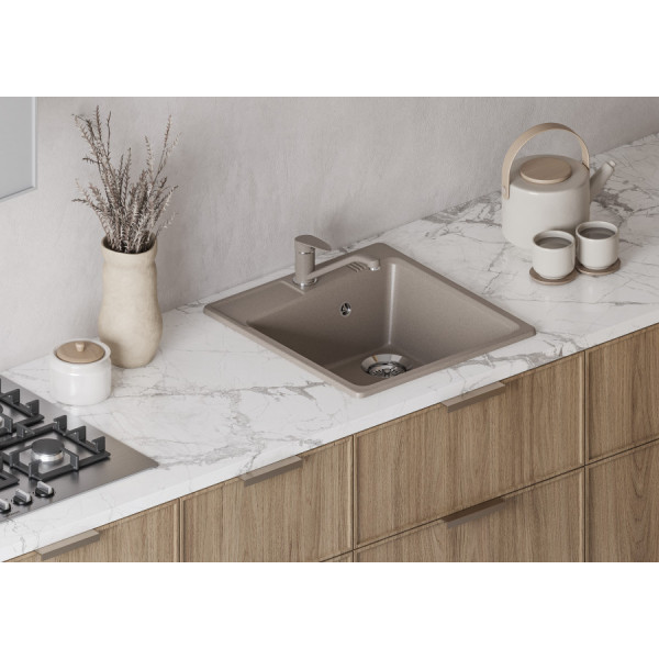 Мойка для кухни врезная Aquaton Парма 470x510x190 серый шелк (1.A713.0.32P.M25.0)