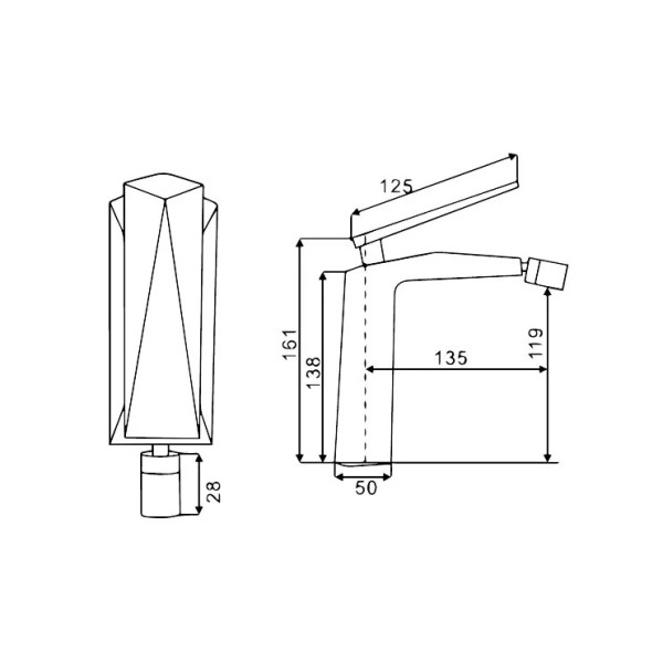 Смеситель для биде Boheme Venturo черный (376-SGM)