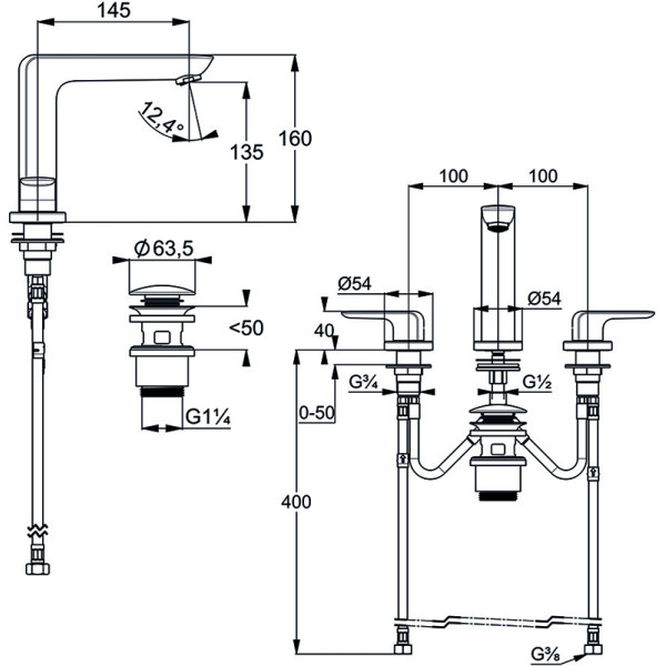 Смеситель для раковины Kludi Ameo хром (413930575)