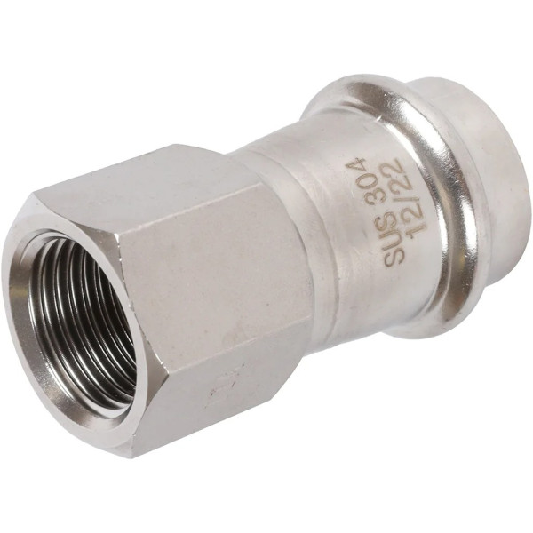 Переход 22х1/2"В Rommer из нержавеющей стали (пресс) (RSS-0022-002212) Переход 22х1/2"В Rommer из нержавеющей стали (пресс) (RSS-0022-002212)
