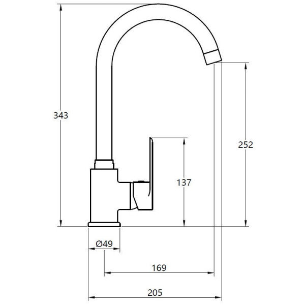 Смеситель для кухни Voda Fairway хром (FY519) Смеситель для кухни Voda Fairway хром (FY519)