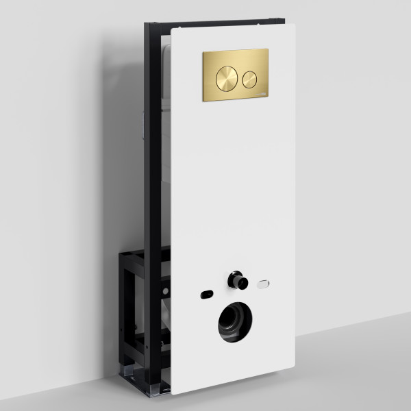 Инсталляция для унитаза WasserKRAFT Glan с клавишей смыва золото матовое (66TLT.010.ME.WH.MG02)