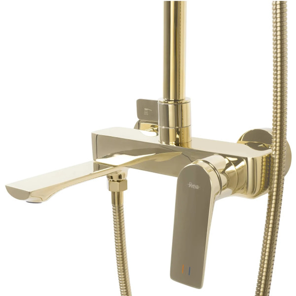 Душевая система с изливом Rea Avalon Gold (REA-P8812)