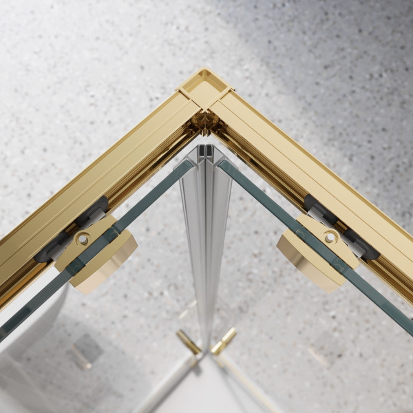 Душевой уголок BelBagno Luce 100x100 стекло прозрачное, профиль золото глянцевое (LUCE-A-2-100-C-ORO)