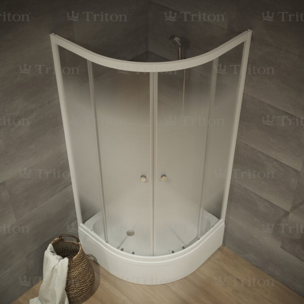 Душевой уголок Triton 90*90 В стекло лайт, профиль белый (DK212_1)