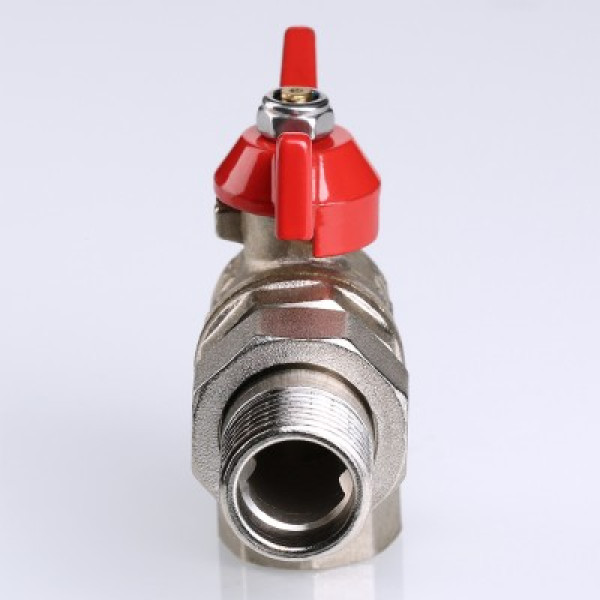 Кран угловой 1/2" шаровый со сгоном Valtec Base (красная бабочка) VT.228.N.04 Кран угловой 1/2" шаровый со сгоном Valtec Base (красная бабочка) VT.228.N.04