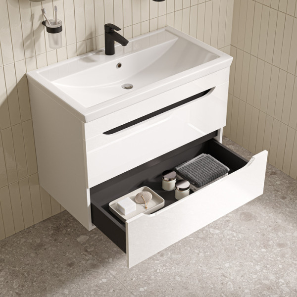 Тумба подвесная Iddis Ray 80 см белый подходит умыв. 4078000i28 (RAY80W0i95)