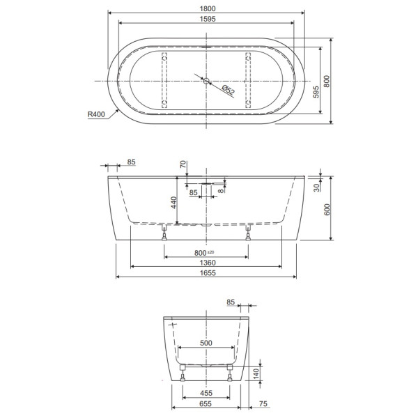 Ванна акриловая Cezares Slim 180x80x60 белый (SLIM CENTRAL-180-80-60-W37-SET) Ванна акриловая Cezares Slim 180x80x60 белый (SLIM CENTRAL-180-80-60-W37-SET)