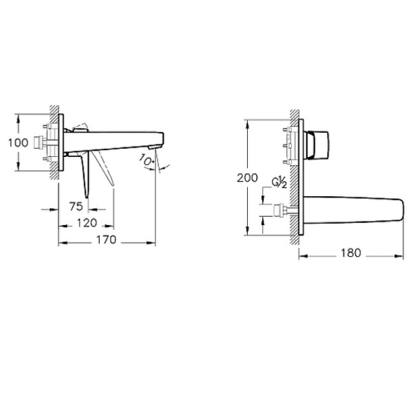 Смеситель для раковины Vitra Root Square хром (A42738EXP)