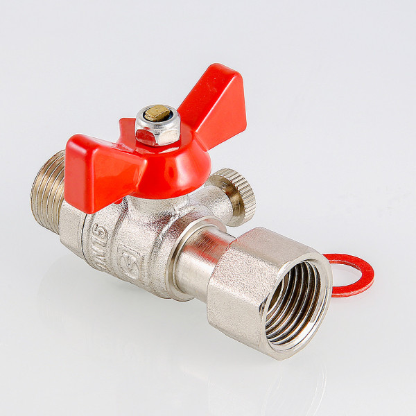 Кран 1/2"х1/4" ВН шаровый для подключения манометра Valtec (красная бабочка) VT.806.N.0402 Кран 1/2"х1/4" ВН шаровый для подключения манометра Valtec (красная бабочка) VT.806.N.0402