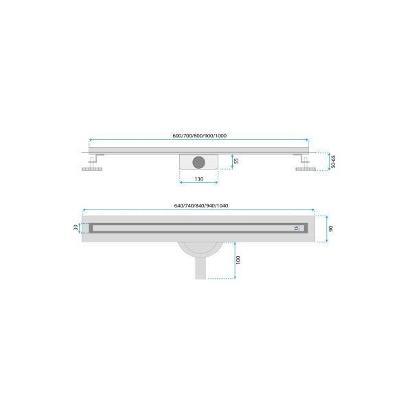 Лоток душевой Rea Neox slim pro 800 Black черный матовый (REA-G2710)