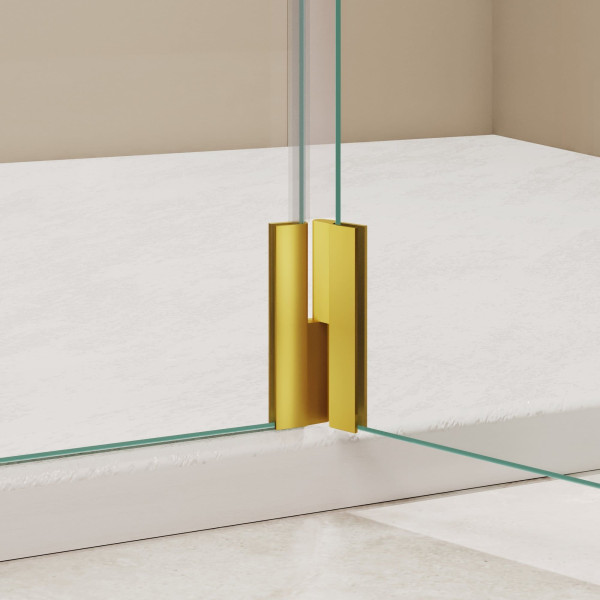 Душевая перегородка RGW WA-054Gb (WA-010Gb + Z-072Gb) 1000 стекло прозрачное, профиль золото BRUSH (351005403-16)