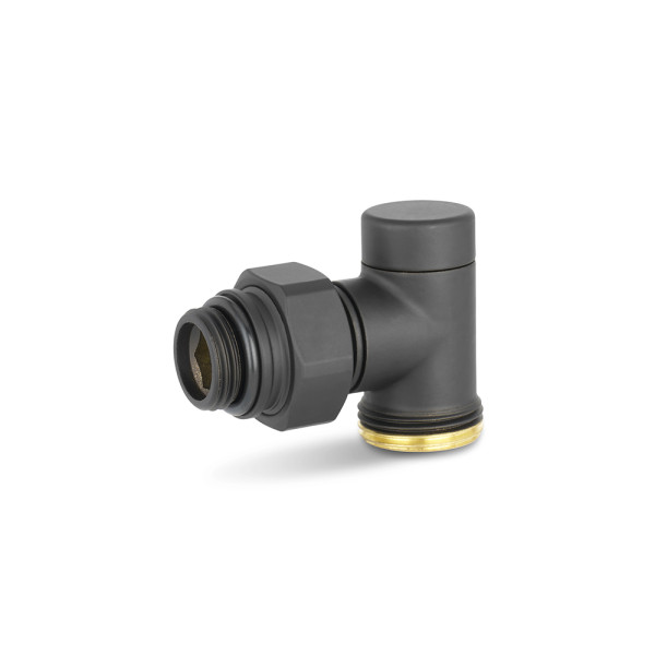 Фитинг угловой со встроенным шаровым краном 1/2"х3/4"(18)ЕК Varmega VMDV22 (черный) (VMDV22-200415) Фитинг угловой со встроенным шаровым краном 1/2"х3/4"(18)ЕК Varmega VMDV22 (черный) (VMDV22-200415)