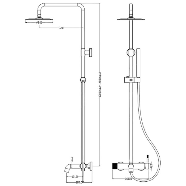 Душевая система Boheme Uno белая (468-MW)