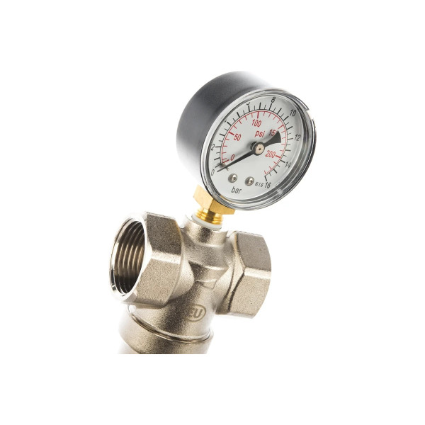 Фильтр с манометром самоочищающийся 1/2" ВВ 300 мкр. Kromwell (никель) (EU.ST6026035 12_k)