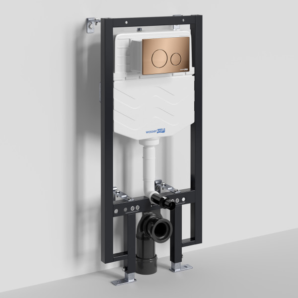 Инсталляция для унитаза WasserKRAFT Vils с клавишей смыва золото розовое (56TLT.010.ME.RG02)