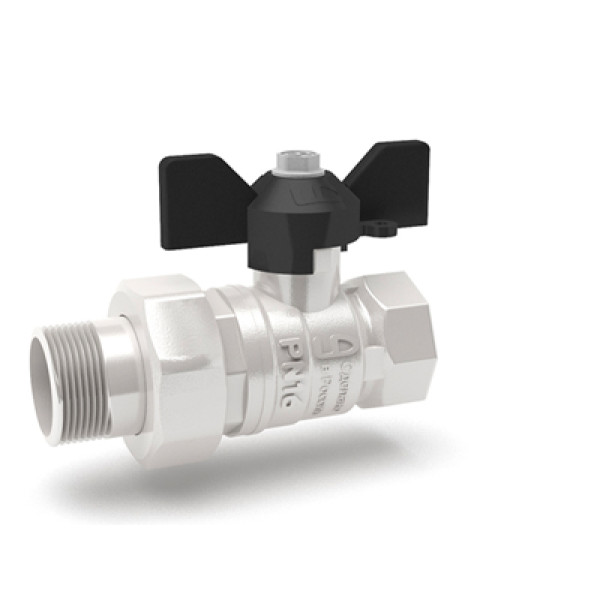 Кран 1/2" шаровый со сгоном LD Pride (чёрная бабочка) (LD 47.306.15)