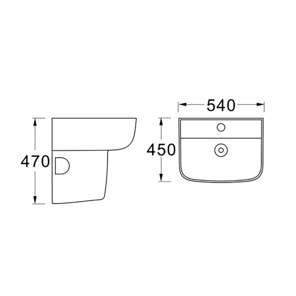 Полупьедестал Aquatek 30x24x34 белый (AQ5431-00)