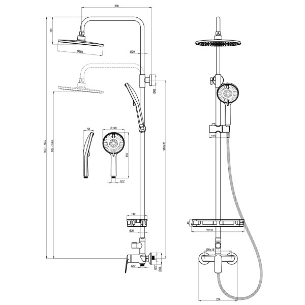 Душевые системы Lemark Verba хром (LM11460C) Душевые системы Lemark Verba хром (LM11460C)