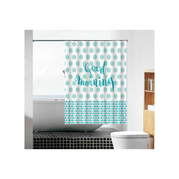 Шторка для ванны текстильная Melodia 180х180 см Мятное утро (MZ-89)