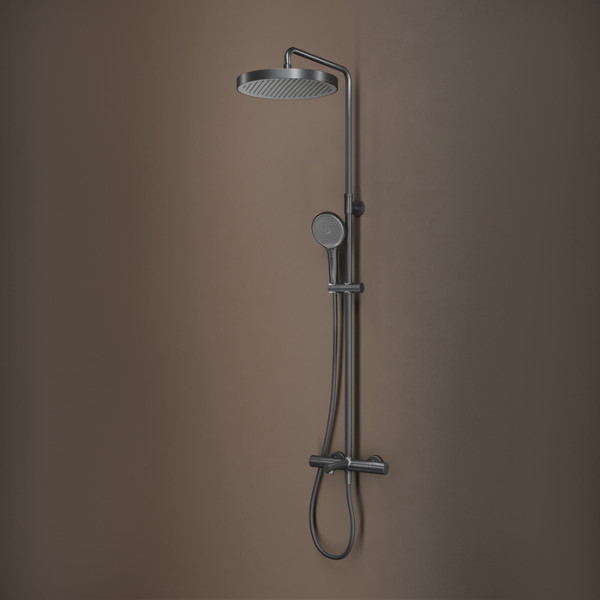 Душевая система Iddis Duna с тропическим душем изливом и термостатом графит матовый (DUNGMSTi06) Душевая система Iddis Duna с тропическим душем изливом и термостатом графит матовый (DUNGMSTi06)