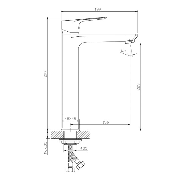 Смеситель для раковины Rossinka RS 27 хром (RS27-14)