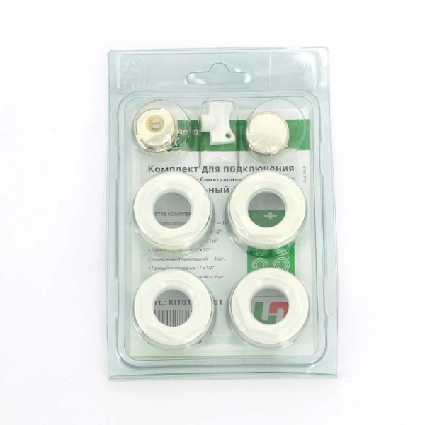 Комплект универсальный для монтажа радиатора 1/2" Uni-Fitt без кронштейнов, RAL 9010 (KIT0112SIL01) Комплект универсальный для монтажа радиатора 1/2" Uni-Fitt без кронштейнов, RAL 9010 (KIT0112SIL01)