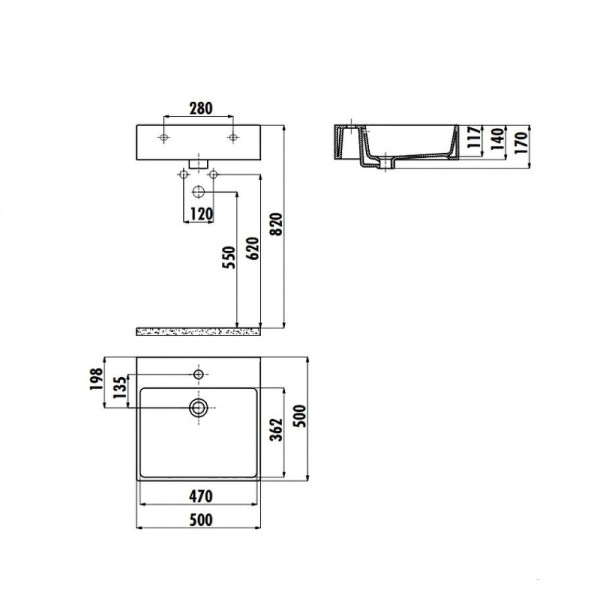 Раковина мебельная Creavit Next 50x50 белая (NX256-00CB00E-NA00)