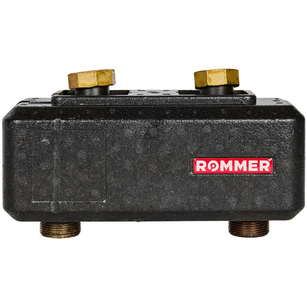 Стрелка гидравлическая 1 1/4" Rommer с накидными гайками (4,53 м3/час) в теплоизоляции (RDG-1015-004002)