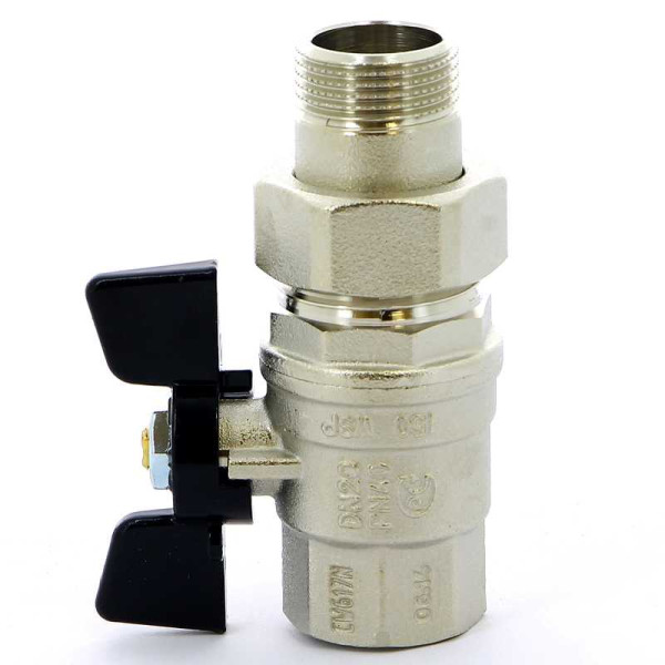 Кран Bugatti 3/4" шаровый со сгоном Oregon 322 (черная бабочка) (03220032) Кран Bugatti 3/4" шаровый со сгоном Oregon 322 (черная бабочка) (03220032)