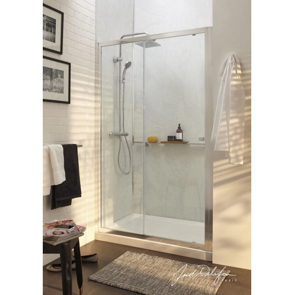 Душевая дверь Jacob Delafon Serenity 100x190 стекло прозрачное, профиль хром (E14C100-GA)