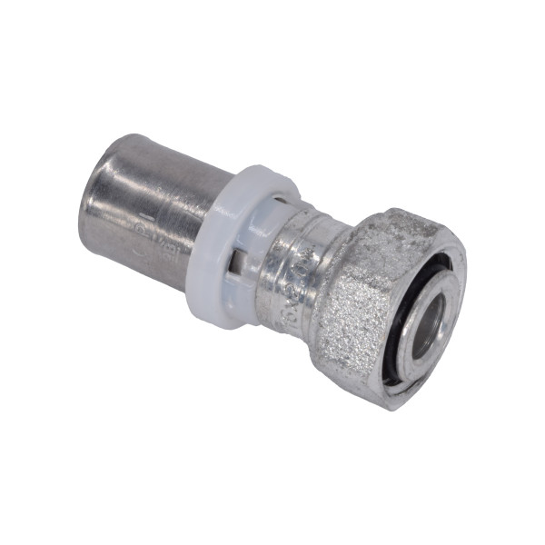 Соединение прямое Tiemme 16х1/2"(16) с накидной гайкой (пресс) (никель) (1650160 / 1668S1604CZ)