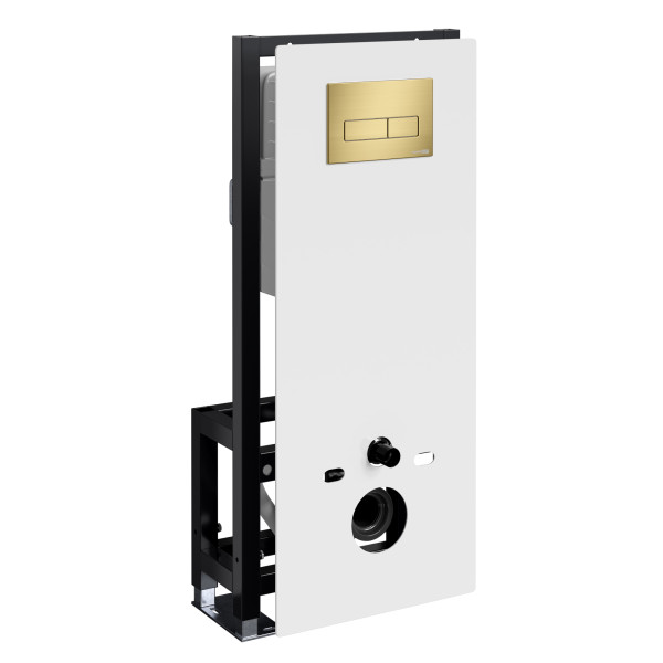 Инсталляция для унитаза WasserKRAFT Glan с клавишей смыва матовое золото (66TLT.010.ME.WH.MG03)